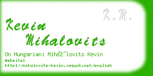 kevin mihalovits business card